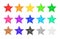 Colored star icons for rank or rating