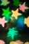 Colored star-shaped lights for Christmas