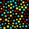 Colored stars - seamless pattern. Funny multicilor stars. Chaotically located isolated figures