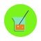 colored stick in vitro in green badge icon. Element of science and laboratory for mobile concept and web apps. Detailed stick in v