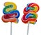 Colored sweet candy, lollipop stick, Saint Nicholas sweets, Christmas candys isolated, white background