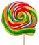 Colored sweet candy, lollipop stick, Saint Nicholas sweets, Christmas candys isolated, white background