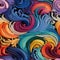 Colored swirls made of paper in highly detailed illustrations style (tiled)