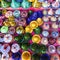 Colored Tajine, plates and pots out of clay on the market in Morocco