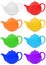 Colored teapots set