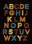 Colored textile letters of the English alphabet