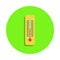 colored thermometer in green badge icon. Element of science and laboratory for mobile concept and web apps. Detailed thermometer i