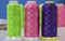 Colored thread for machine embroidery, fashionable colors, on coils
