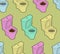 Colored toilet seamless pattern. Colorful dressing accessory tex