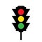 Colored traffic light icon. Vector