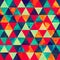 Colored triangle seamless pattern with blot effect