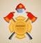 Colored vector illustration, icon. Firefighter