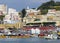 Colored village in the port of  Ponza in Italy.