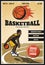 Colored Vintage Basketball Championship Poster