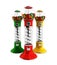 Colored vintage gumball dispenser machine made of glass and ref