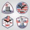 Colored Vintage Independence Day Emblems Set