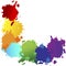 Colored watercolor stains. Vector image of ink blots. Random pastel pattern. Beautiful paint spots
