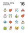 Colored Wedding, dating, love icons for web and mobile design pack 1