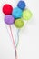 Colored woolen a thread n the form of balloons