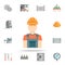 colored worker production icon. Production icons universal set for web and mobile