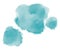 Colorfu bluel watercolor blobs drops brush hand painting illustration
