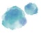 Colorfu bluel watercolor blobs drops brush hand painting illustration