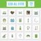 Colorful 20 Eid Al Fitr Square Icons In Flat Style