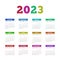 Colorful 2023 calendar vector design