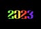 Colorful 2023 text number logo design vector