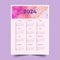 Colorful 2024 calendar template in printable style design vector