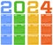 Colorful 2024 Year Calendar