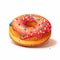 Colorful 2d Donut Vector Art With Pink Sprinkles