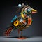 Colorful 3d Bird Sculpture Inspired By Atompunk And Famous Artists