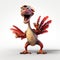 Colorful 3d Cartoon Dinosaur With Detailed Feather Rendering