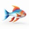 Colorful 3d Fish Illustration: Charming Character Design With Realistic Detail