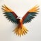 Colorful 3d Origami Eagle: A Playful And Minimalist Sculpture