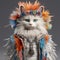 Colorful 3d Portrait Art Of A Cat With Unreal Engine 5