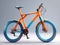 colorful 3d render bicycle isolated on gradient background
