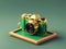 colorful 3d render camera with gradient color background