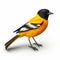 Colorful 3d Render Of Oriole In Plastic Cartoon Style