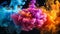 Colorful 3D smoke explosion abstract concept, creative wallpaper texture created with AI