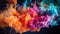 Colorful 3D smoke explosion abstract concept, creative wallpaper texture created with AI