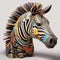 Colorful 3d Zebra Sculpture Inspired By Erik Jones