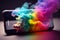 Colorful Abstract Art - Gradient of Rainbow-Colored Smoke for Vibrant and Lively Spaces