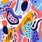 Colorful Abstract Art Pattern Inspired By Matisse