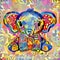 Colorful Abstract Baby Elephant Portrait
