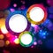 Colorful abstract background with bokeh defocused lights. Round banner for your text