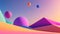 A Colorful Abstract Background With A Mountain And Several Balloons AI Generative