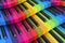 Colorful abstract background with piano keys waves 3D