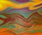 Colorful abstract background with thick marbled textured paint design in blue green yellow orange purple and red